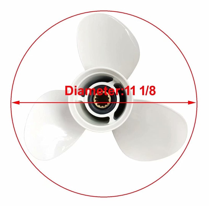 COPKINGO Boat Propeller 11 1/8x13-G for Yamaha 30hp 40hp 50hp 55HP 60hp / Outboard Propeller for Yamaha Engine 3-1/2" Gearcase 11.125x13 - Image 2